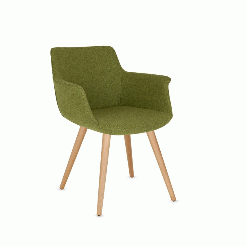 YAPRAK MİSAFİR KOLTUĞU / AHŞAP AYAKLI